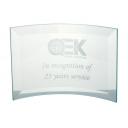 Image of Printed 10cm x 14.5cm x 5mm Jade Glass Bevelled Crescent