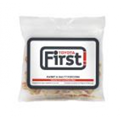 Image of Small bag of popcorn and sticker